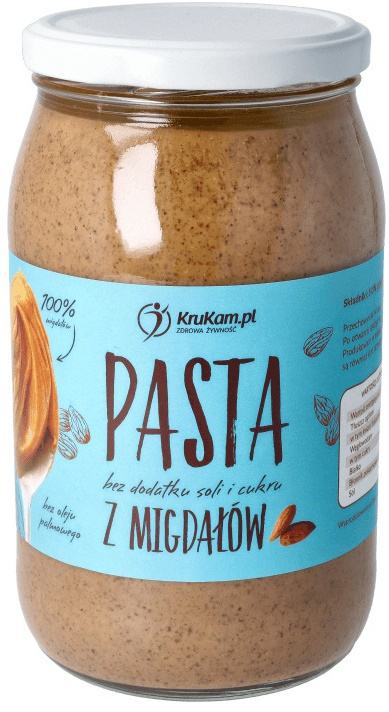 Pasta Migdałowa smooth naturalna masło orzechowe Bez Cukru 900 g KETO