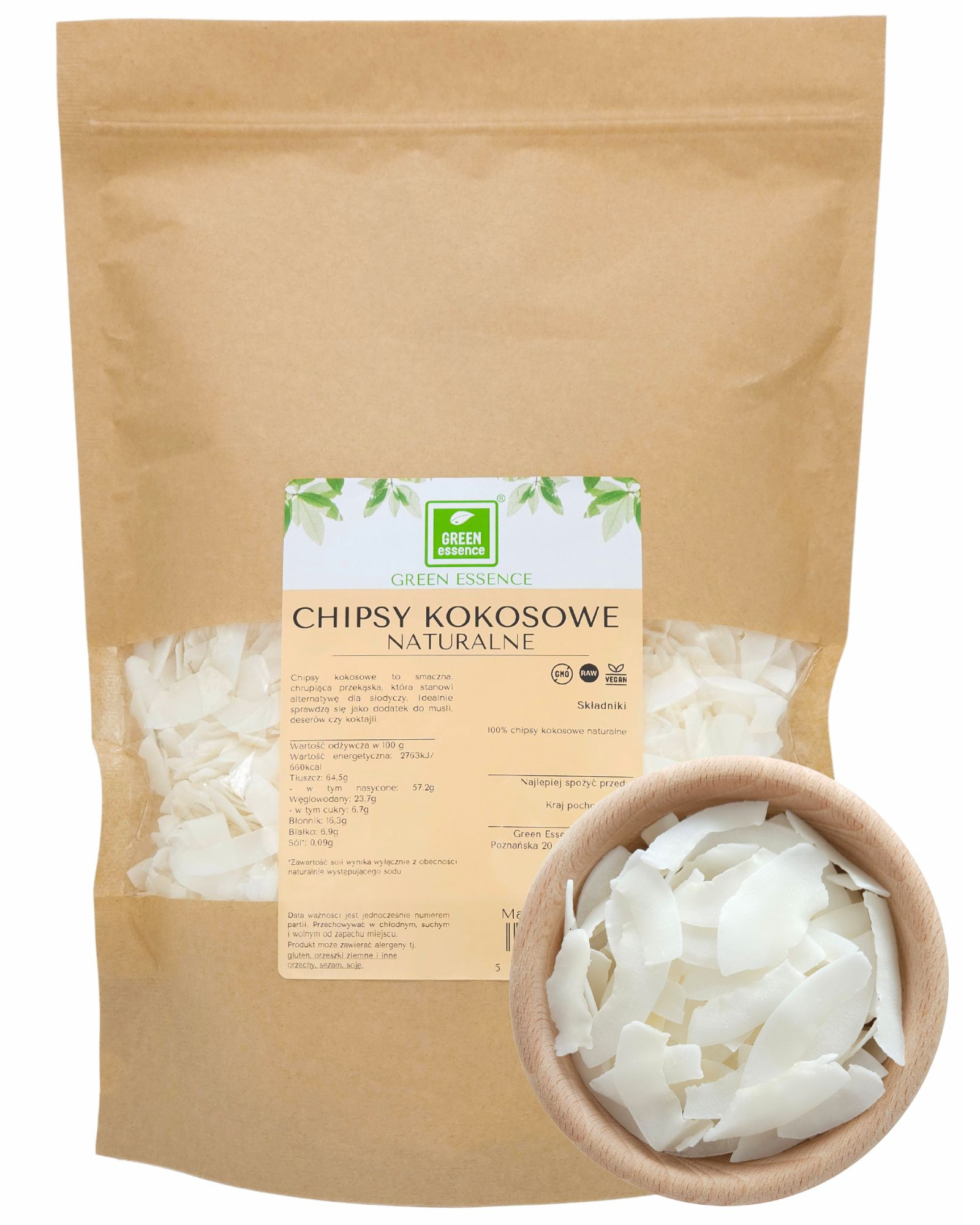 Chipsy Kokosowe Naturalne 1 Kg Do Musli Sklep Zielona Esencja