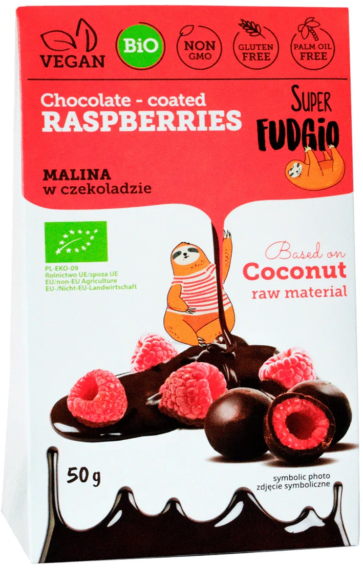 Malina Liofilizowana W Czekoladzie Bezglutenowa BIO 50 G Super Fudgio