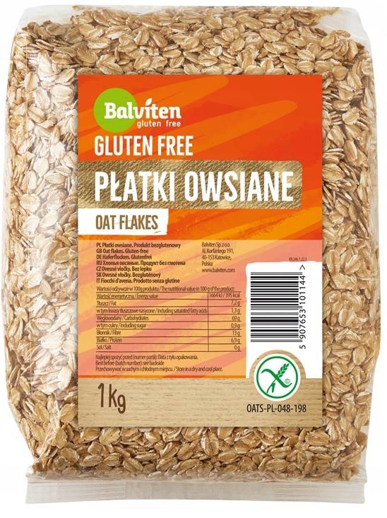 P Atki Owsiane Bezglutenowe Naturalne Niadanie Kg Balviten