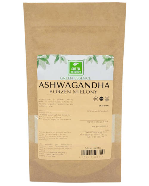 Ashwagandha korzeń mielony 100 g żeń-szeń indyjski Adaptogen