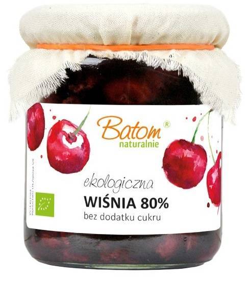 Dżem wiśniowy 80% Bez Cukru Ekologiczny BIO 260 g - Batom