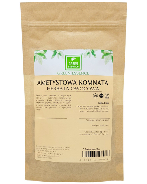 Herbata owocowa Ametystowa Komnata 100 g - Klitoria malina kokos aronia czarny bez