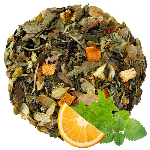 Herbata zielona ziołowa Uśmiechnij się 100 g - melisa werbena chmiel żeńszeń ginkgo biloba