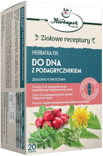Herbatka Do Dna z podagrycznikiem fix ziołowo-owocowa 20x 2g Herbapol Kraków