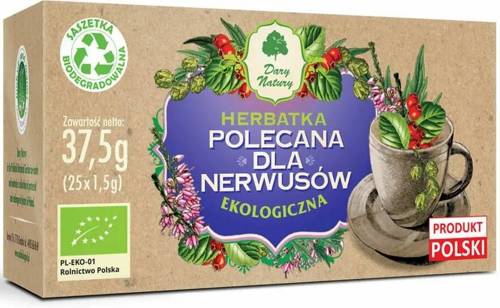 Herbatka polecana dla nerwusów Ekologiczna 25x 1,5 g Dary Natury