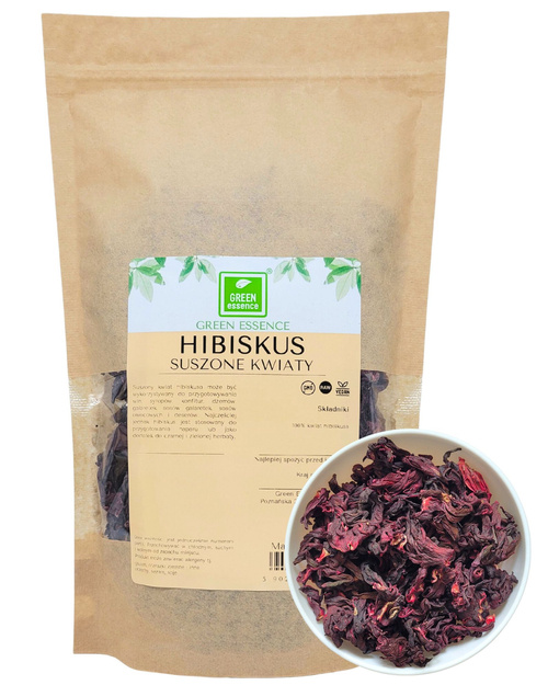 Hibiskus suszony płatki - herbata suszone całe kwiaty hibiskusa 500 g