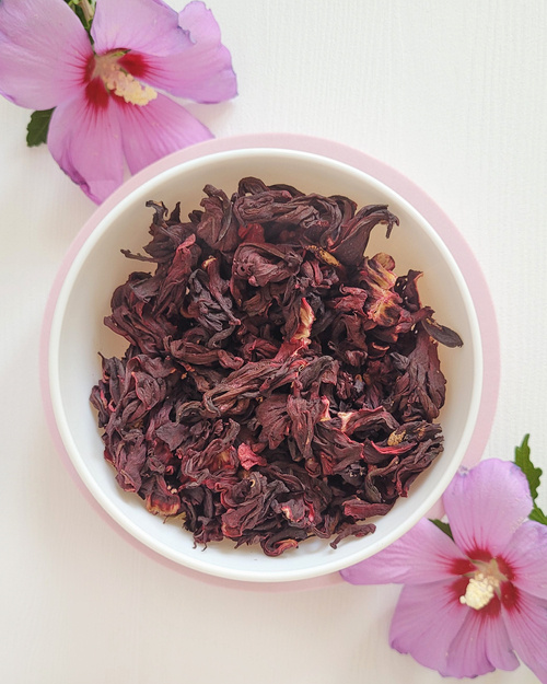 Hibiskus suszony płatki - herbata suszone całe kwiaty hibiskusa 500 g