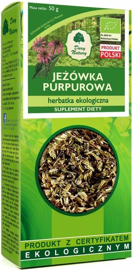 Jeżówka purpurowa Echinacea Herbatka Ekologiczna Bio 50 g Dary Natury - suplement diety