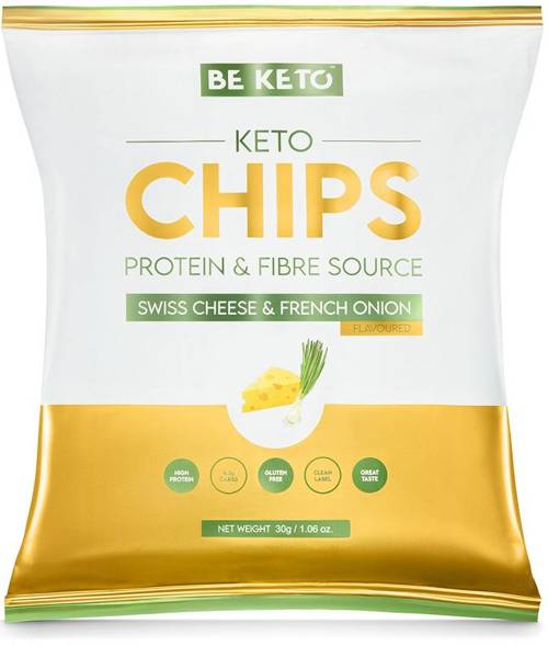 Keto Chipsy Ser Szwajcarski i Francuska Cebulka 30 g BeKeto Chips