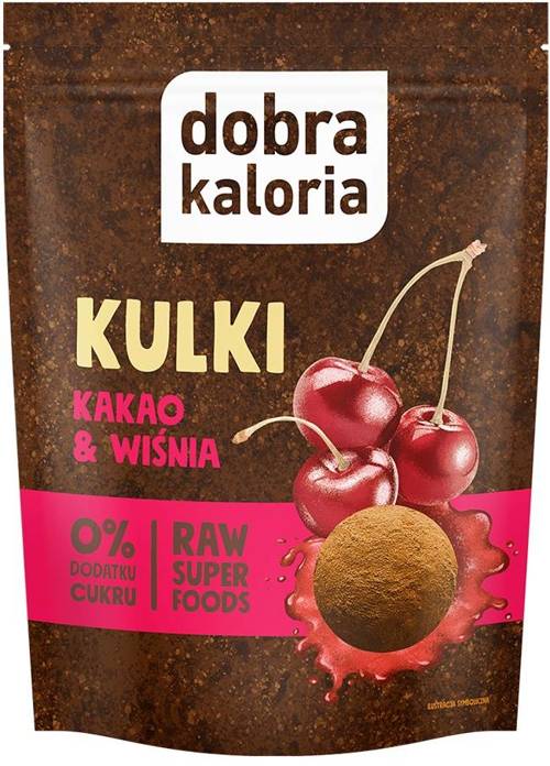 Kulki Mocy kakao & wiśnia 58 g Dobra Kaloria - przekąska Bez Cukru