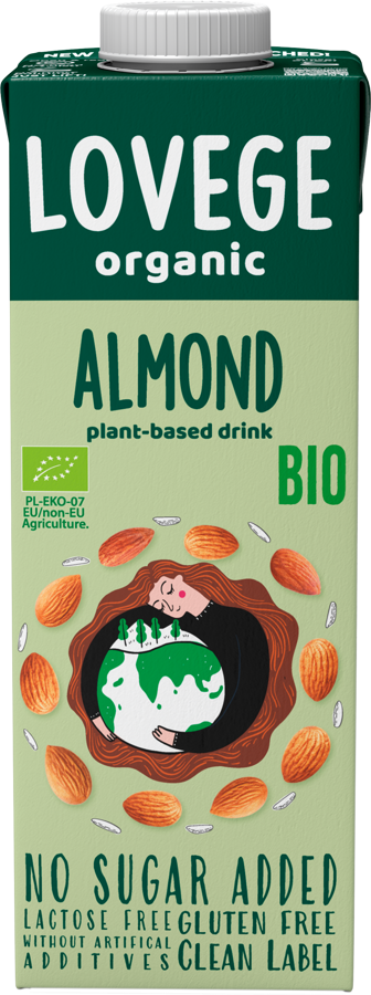 Napój migdałowy BIO Migdałowe mleko roślinne Bez Cukru 1 L - Sante Lovege Organic Almond