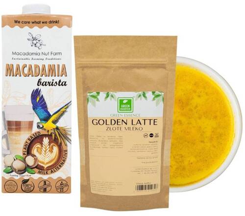 Napój roślinny Macadamia Barista 1 L + przyprawa Golden Latte 100 g Złote Mleko roślinne