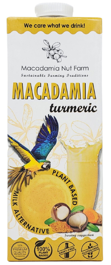 Napój roślinny Macadamia Turmeric kurkuma cynamon 1 L + przyprawa Golden Latte 100 g Złote Mleko roślinne