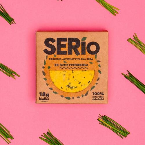 Ser roślinny SERio ze szczypiorkiem 150 g - roślinna alternatywa dla sera VEGE (WAŻN. 02.05.2024)