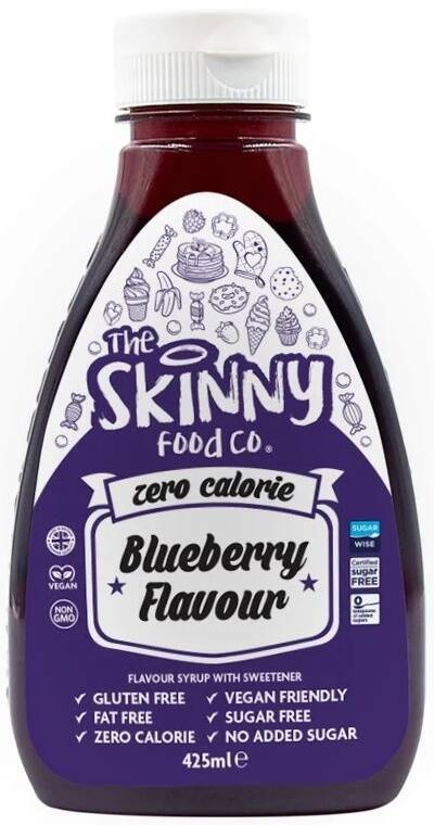 Syrop Zero bez cukru Jagoda 425 ml Skinny Food Syrup Blueberry