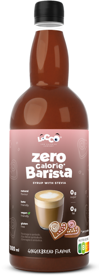 Syrop Zero ze stewią Piernik bez cukru 1000 ml LoCCo Barista Syrup Gingerbread
