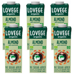 Napój migdałowy BIO Migdałowe mleko roślinne Bez Cukru - Zestaw 6x 1 L Lovege Oragnic Almond