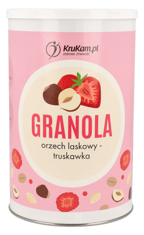 Granola orzech laskowy-truskawka bez cukru 190 g Krukam - na śniadanie