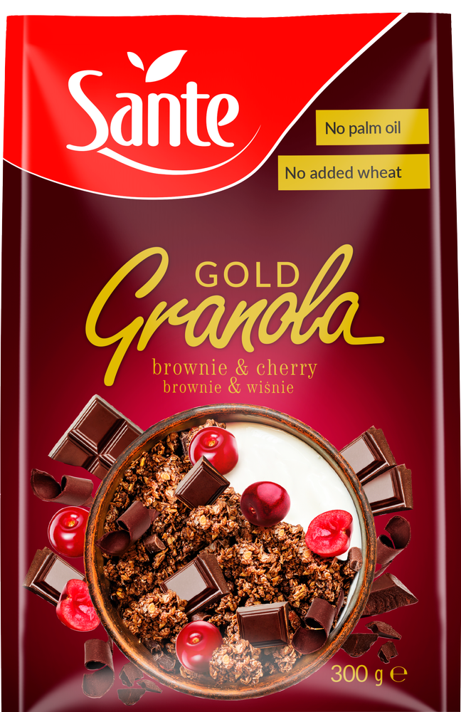 Granola Gold Brownie i Wiśnia 300 g - Sante