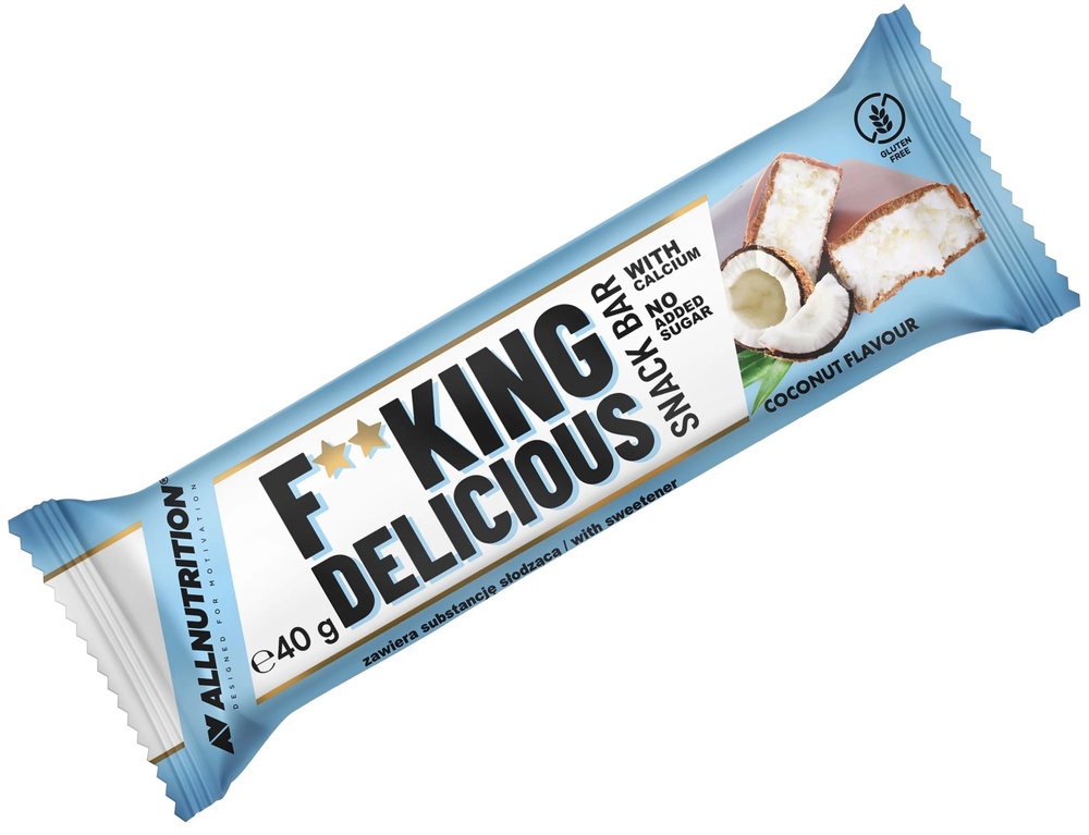Allnutrition F**king Delicious Snack Bar Coconut 40 g - baton karmelowy z orzeszkami