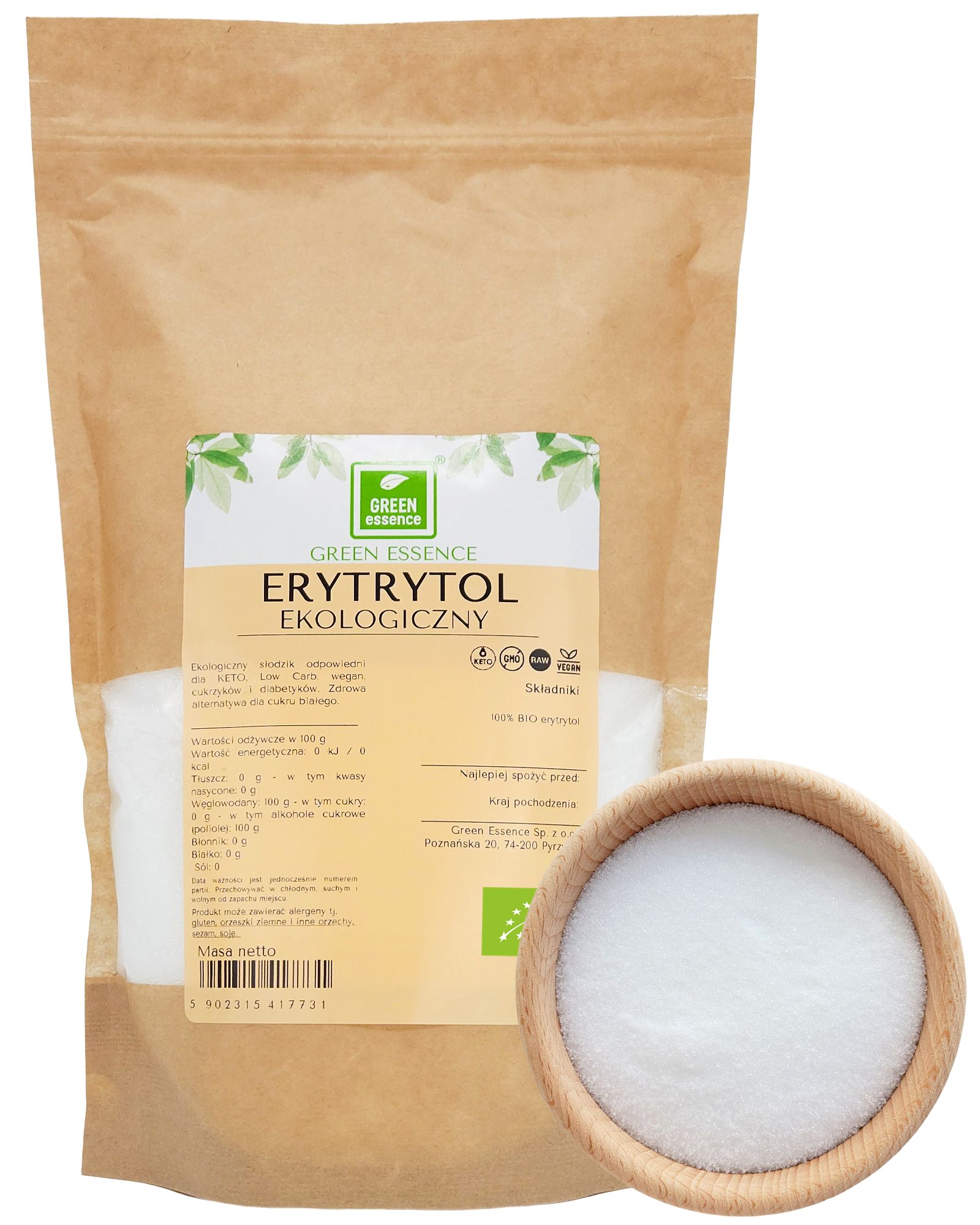 Erytrytol słodzik BIO 500 g Ekologiczny erytrol naturalny