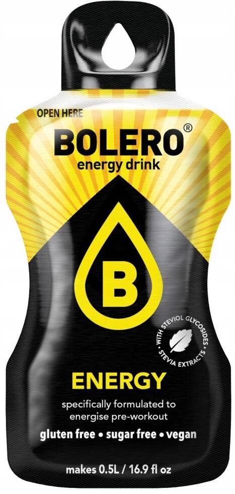 Bolero Energy Drink - napój Energetyczny w proszku ze stewią 10 g