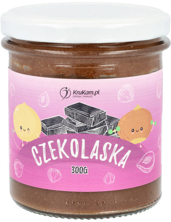 Czekolaska - czekoladowa pasta z orzechów laskowych - Bez Cukru 300 g - Krukam