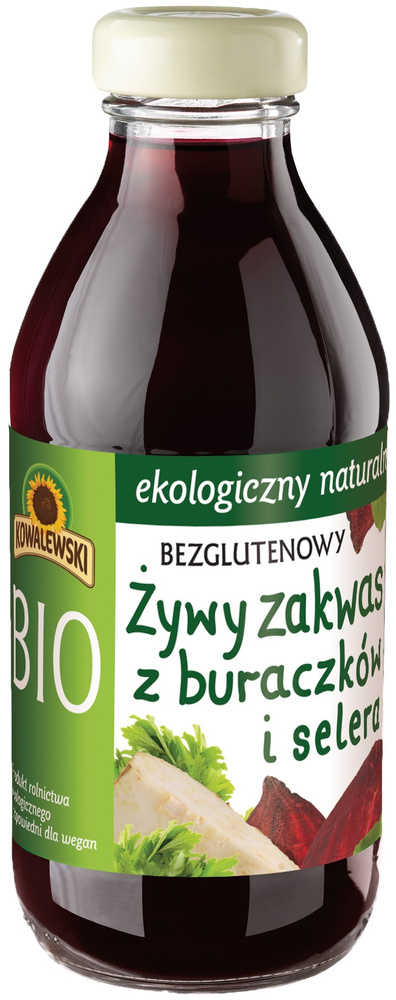 Zakwas z buraków i selera żywy Bezglutenowy Bio 320 ml Kowalewski