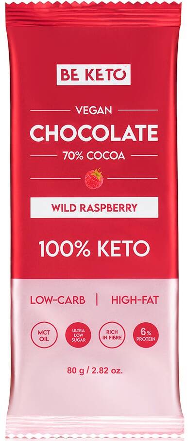 Czekolada z malinami i MCT Keto 90 g BeKeto Dark Chocolate with Raspberry