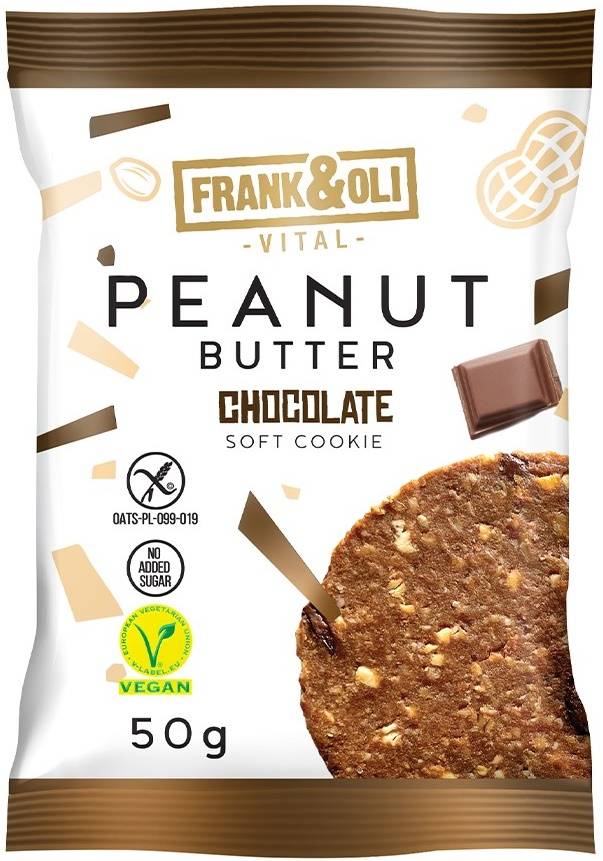 Ciasteczko miękkie pasta orzechowa i czekolada 50 g Frank&Oli Peanut Butter Chocolate