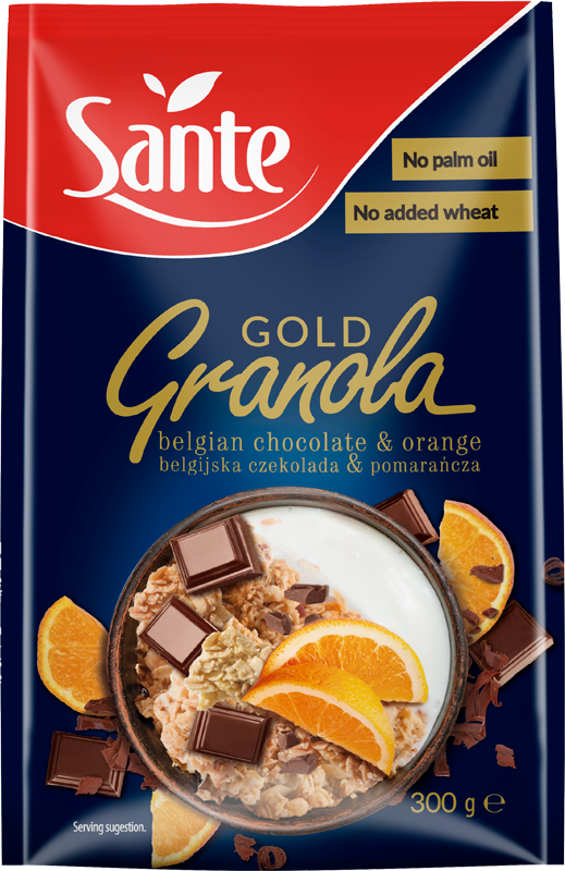 Granola Gold Czekolada i Pomarańcza 300 g - Sante