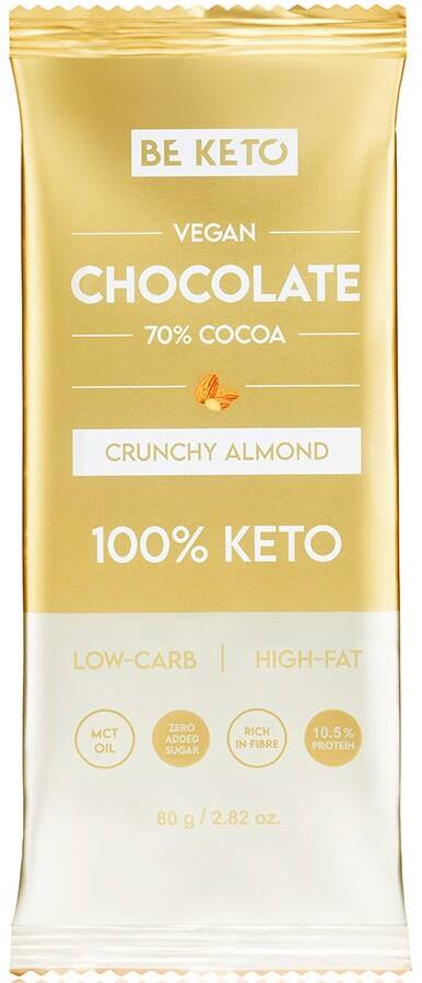 Czekolada z migdałami i MCT Keto 90 g BeKeto Dark Chocolate with Almonds