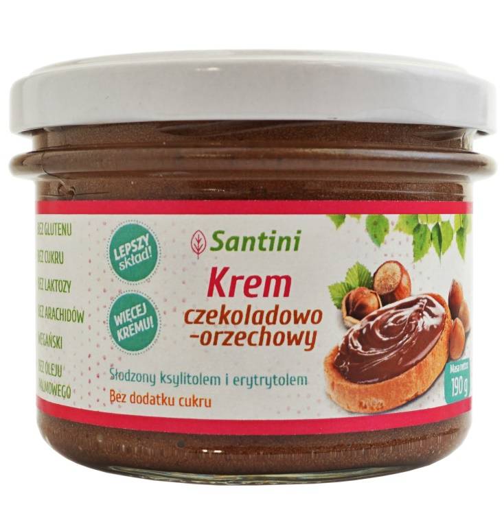 Krem czekoladowo orzechowy Bez Cukru 190 g - Santini