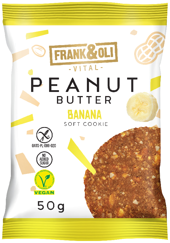 Ciasteczko miękkie pasta orzechowa i banan 50 g Frank&Oli Peanut Butter Banana