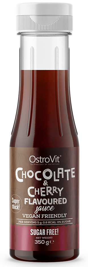 Sos czekoladowo wiśniowy Bez Cukru - Chocolate & Cherry Flavoured Sauce 350 g - Ostrovit