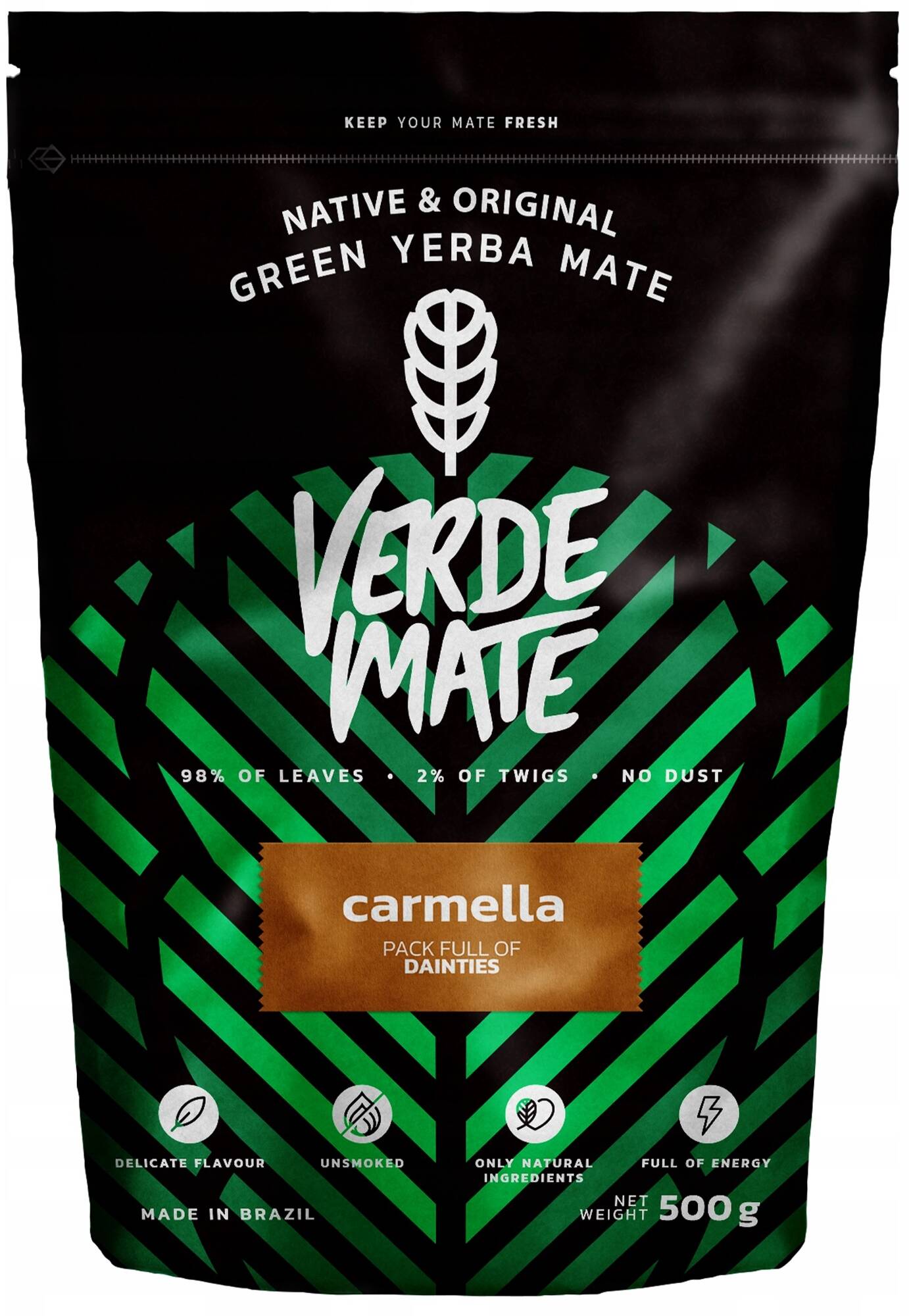 Yerba Verde Mate Green Carmella 500 g - chipsy kokosowe aromat karmelowy