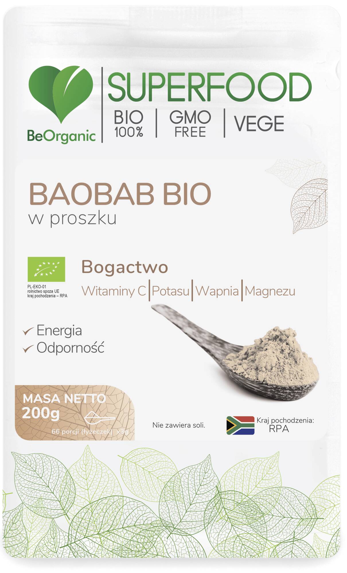 Baobab BIO w proszku Ekologiczny proszek 200 g Aliness - suplement diety