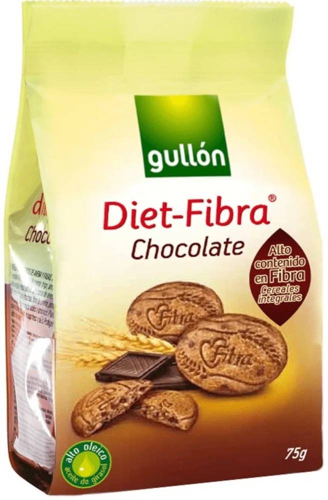 Ciasteczka kakaowe z czekoladą 75 g Gullón Diet-Fibra Chocolate