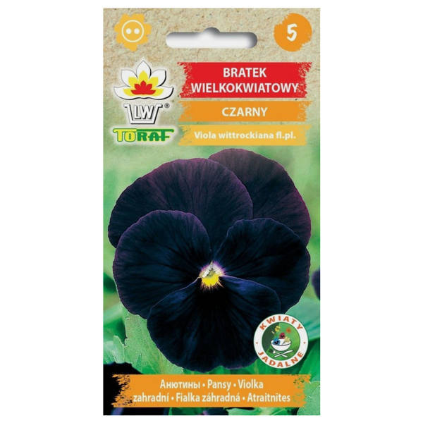 Bratek wielkokwiatowy czarny duże kwiaty - nasiona 0,2 g - Toraf
