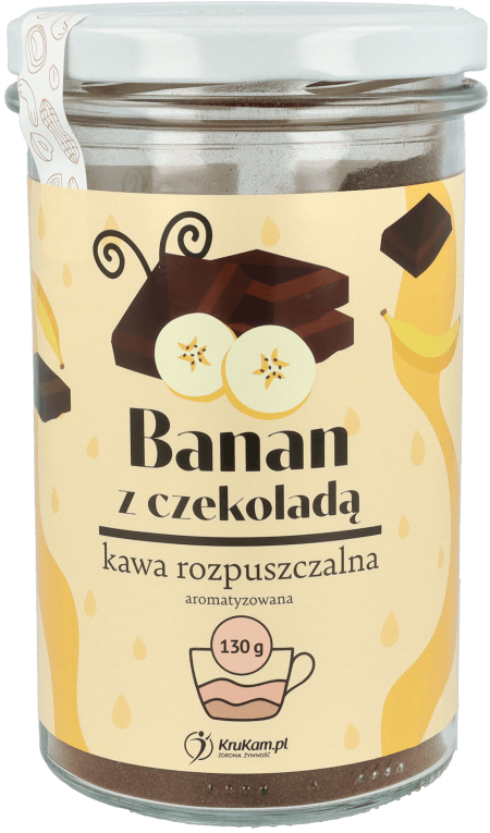 Kawa rozpuszczalna Bananowa z Czekoladą Bez Cukru 130 g Krukam