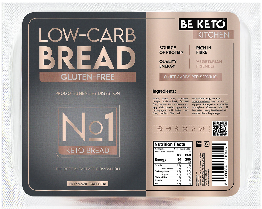 Chleb bezglutenowy Keto 190 g BeKeto Low-Carb Bread