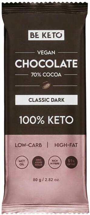 Czekolada ciemna klasyczna i MCT Keto 90 g BeKeto Dark Chocolate Classic Dark