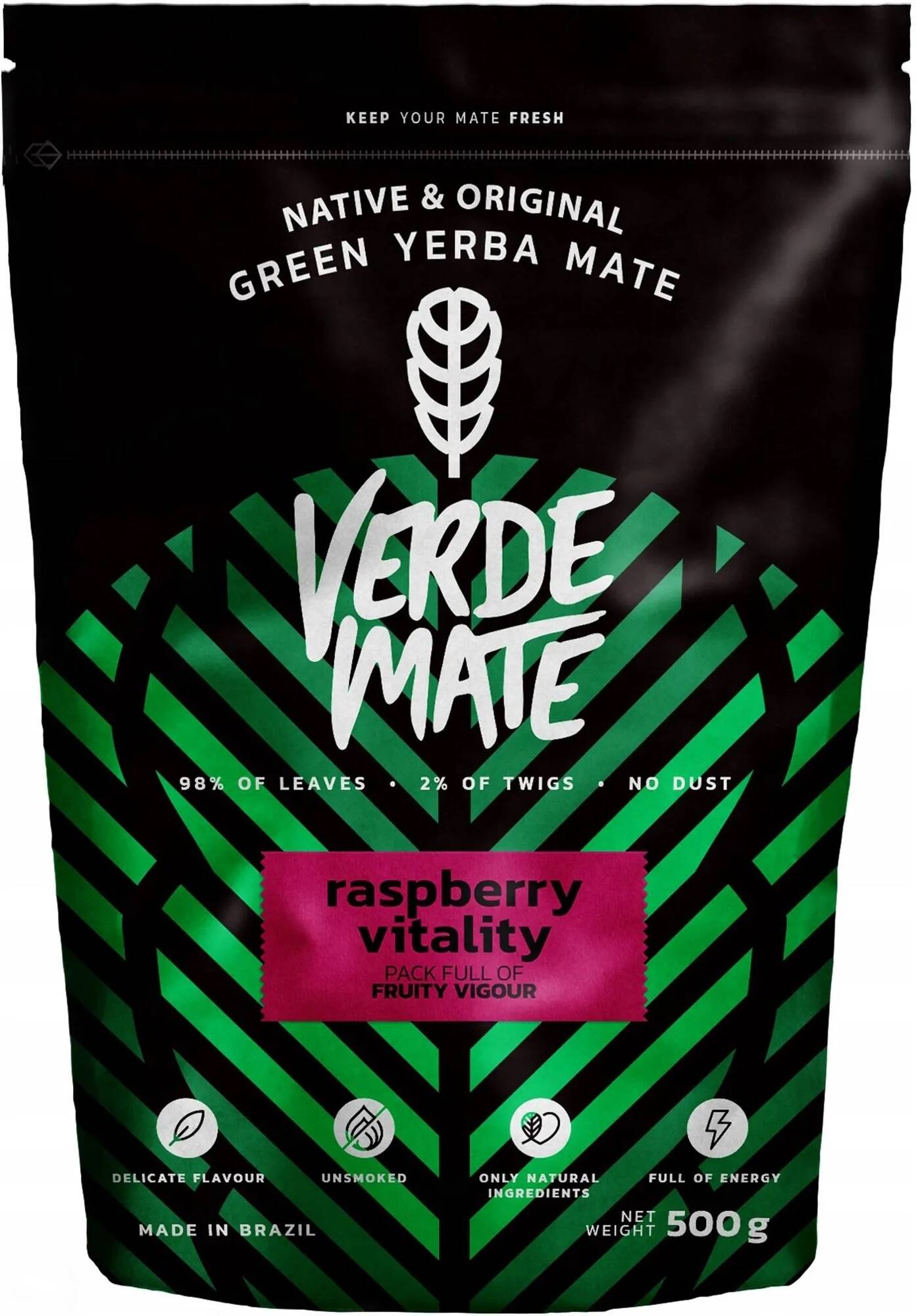 Yerba Verde Mate Green Raspberry Vitality 500 g - Malinowa ashwagandha guarana maliny goji