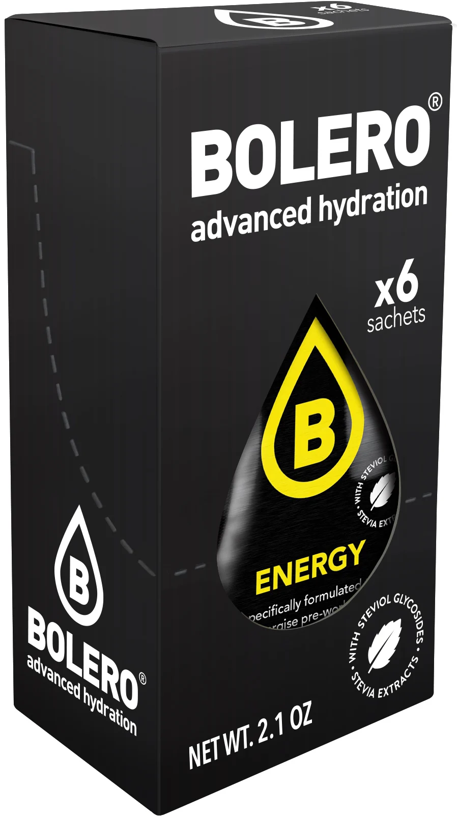 Bolero Energy Drink Box 6x 10 g - napój Energetyczny w proszku ze stewią