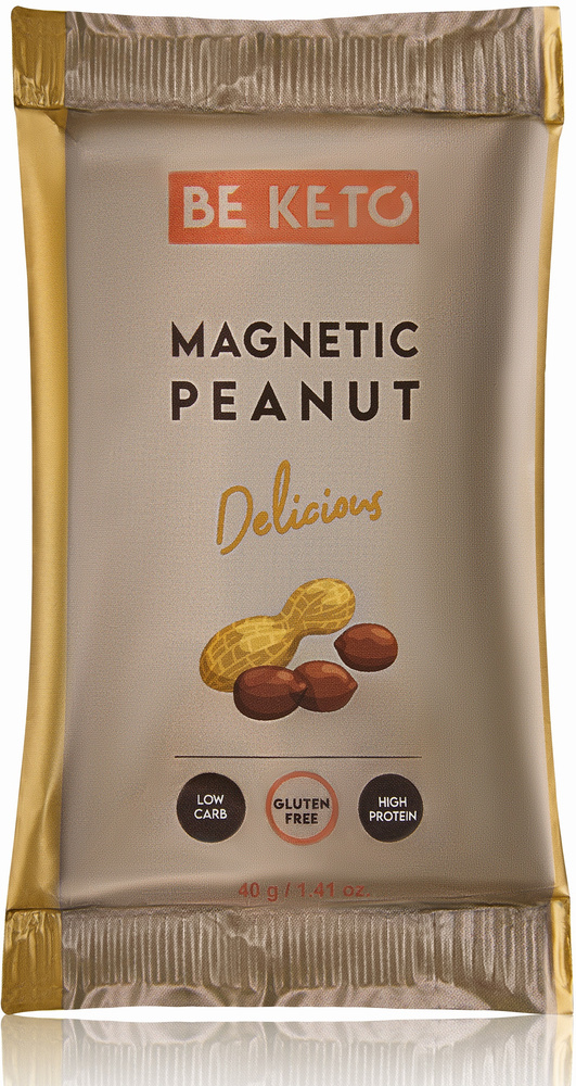 Baton Keto Magnetyczny Orzech bez cukru 40 g BeKeto Magnetic Peanut Delicious