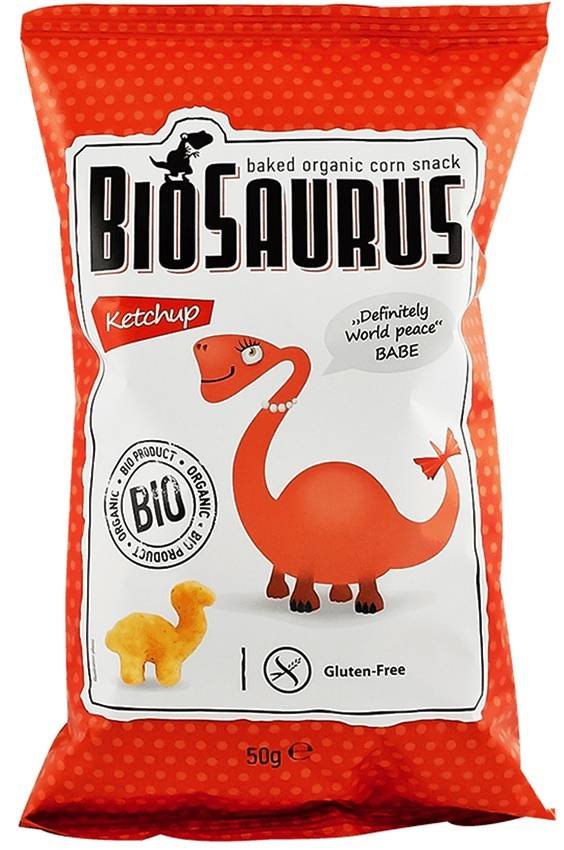 Chrupki kukurydziane o smaku ketchupowym Biosaurus bezglutenowe BIO 50g