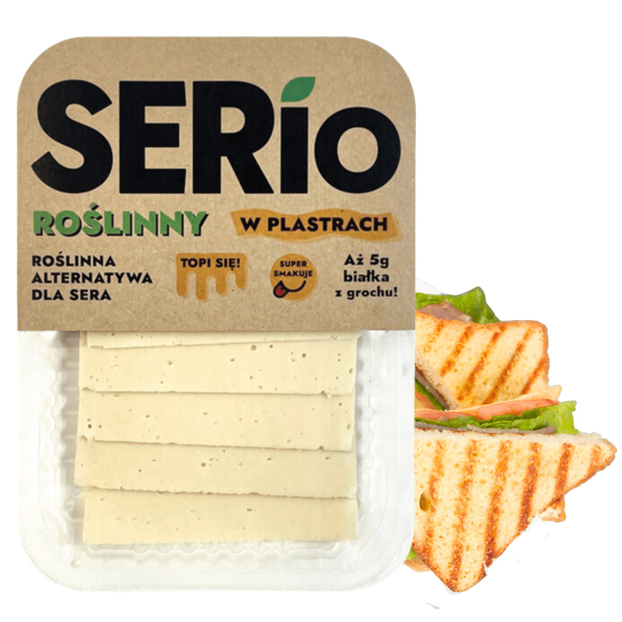 Ser roślinny SERio w plastrach 100 g topiony - alternatywa dla sera VEGE