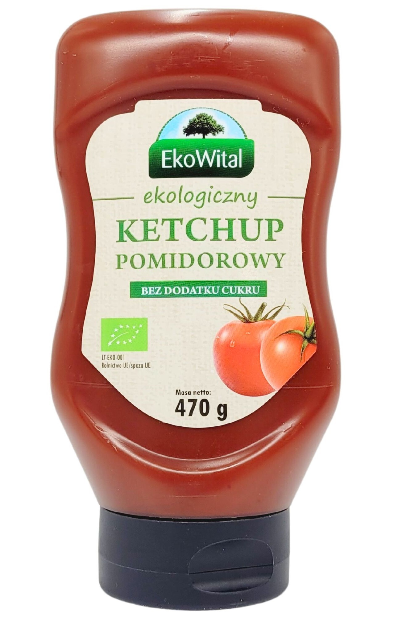 Ketchup pomidorowy Bez Cukru Ekologiczny 470 g - Eko Wital