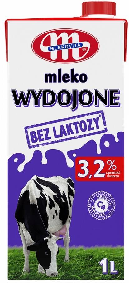 Mleko Wydojone 3,2% Bez Laktozy UHT 1 L - Mlekovita